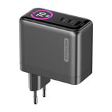 Sitecom 70W GaN Power Delivery Wall Charger with full color LED display oplader Zwart
