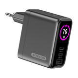 Sitecom 70W GaN Power Delivery wandoplader met led-scherm Zwart