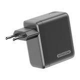 Sitecom 70W GaN Power Delivery wandoplader met led-scherm Zwart