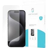Just in Case iPhone 15 Pro - Tempered Glass - Clear screenprotector Transparant