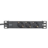 Digitus 1HE Aluminium stekkerdoos 3-voudig 10" 1U stekkerdoos Zwart/aluminium