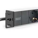 Digitus 1HE Aluminium stekkerdoos 3-voudig 10" 1U stekkerdoos Zwart/aluminium