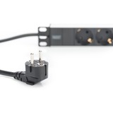 Digitus 1HE Aluminium stekkerdoos 3-voudig 10" 1U stekkerdoos Zwart/aluminium