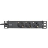Digitus DN-95411 3-voudige stekkerdoos Zwart/aluminium, 3x stekker