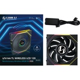 Lian Li UNI FAN TL 120 LCD Wireless RGB case fan Zwart, 120 x 124 x 28 mm, PWM, 1x 9-pin USB