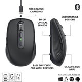 Logitech MX Anywhere 3S muis Grafiet, 200 - 8000 dpi , Bluetooth low energy