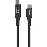 Sitecom USB-C naar USB-C voedingskabel met led-scherm Zwart, 1,5 meter