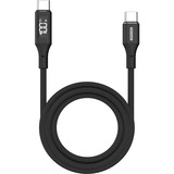 Sitecom USB-C naar USB-C voedingskabel met led-scherm Zwart, 1,5 meter