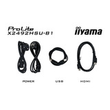 iiyama ProLite X2492HSU-B1 24" monitor Zwart (mat), HDMI, DisplayPort, Audio, USB