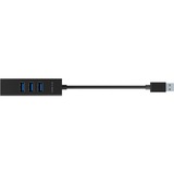 ICY BOX IB-HUB1419-LAN usb-hub Zwart, USB-A/ USB-C