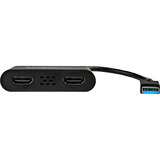 Startech USB-A naar Dual HDMI adapter Zwart/zwart, 4K