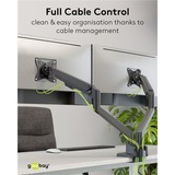 goobay Dual Monitor Mount, 17 tot 32 inch monitorarm Zwart