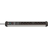 Brennenstuhl Premium-Protect-Line 8-voudige stekkerdoos Zwart/zilver, 8x stekker