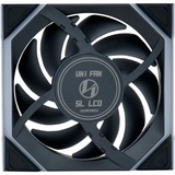 Lian Li UNI FAN SL120 LCD Wireless Reverse Blade case fan Zwart, 3 stuks, 4-pin PWM fan-connector