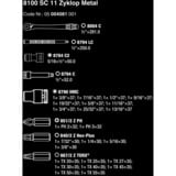 Wera 8100 SC 11 Zyklop Metalen ratelset gereedschapsset Zwart/groen, 28-delig, volledig metalen omschakelbare ratel