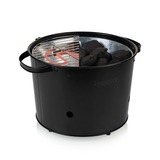 Princess 112240 Hybrid Bucket Barbecue | Elektrisch | Houtskool Zwart, Ø 32 cm | incl. luxe bamboe serveer- en snijplank