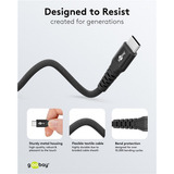 goobay Supersoft USB-C > USB-C 2.0 kabel Zwart, 2 meter