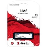 Kingston NV2 NVMe PCIe 4.0, 4 TB SSD SNV2S/4000G, PCIe 4.0 x4, NVMe, M.2 2280