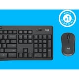 Logitech MK295 Silent Wireless, desktopset Donkergrijs, BE Lay-out