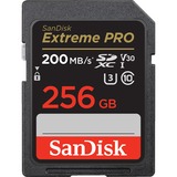 SanDisk Extreme PRO 256 GB SDXC geheugenkaart Zwart, UHS-I, Class 10, U3, V30