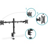 Digitus Universele dubbele monitorarm Zwart