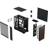 Fractal Design North XL RC Charcoal Black TG Dark midi tower behuizing Zwart | 2x USB-A | 1x USB-C | Tempered Glass