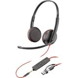 HP Poly Blackwire 3225 Stereo USB-C on-ear headset Zwart, Pc
