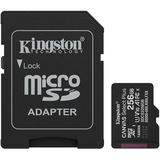 Kingston Canvas Select Plus 256 GB MicroSDXC geheugenkaart Zwart, UHS-I U1, Class 10, V10, Incl. SD Adapter