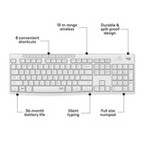 Logitech MK295 Silent Wireless Keyboard and Mouse Combo, desktopset Grijs, US-International