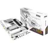 SAPPHIRE PURE X870A WIFI 7 socket AM5 moederbord Wit, RAID, 5 Gb-LAN, Wi-Fi 7, BT 5.4, Sound, ATX