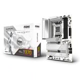 SAPPHIRE PURE X870A WIFI 7 socket AM5 moederbord Wit, RAID, 5 Gb-LAN, Wi-Fi 7, BT 5.4, Sound, ATX