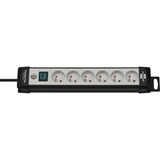 Brennenstuhl Premium-Line 6-voudige stekkerdoos Zwart/lichtgrijs, 6x stekker