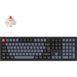 Keychron V6 Max-D1Z QMK RGB mechanisch toetsenbord Zwart, BE lay-out (AZERTY), Gateron Jupiter Red, 100%, Hot-swappable, Bluetooth, 2.4GHz
