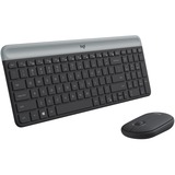 Logitech MK470 Slim draadloze desktopset Zwart, US-International lay-out (QWERTY), Scissor switches, 100%, 1000 dpi