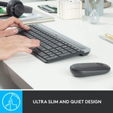 Logitech MK470 Slim draadloze desktopset Zwart, US-International lay-out (QWERTY), Scissor switches, 100%, 1000 dpi