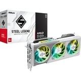 ASRock Radeon RX 9070 XT Steel Legend 16GB grafische kaart Wit/grijs, 3x DisplayPort, 1x HDMI, RDNA4