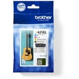 Brother Inkt - LC-421XLVAL Value Pack Zwart, cyaan, magenta, geel