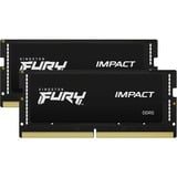 Kingston FURY 64 GB DDR5-5600 (2x 32 GB) Kit laptopgeheugen Zwart, KF556S40IBK2-64, Impact