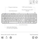Logitech MX Keys S Advanced toetsenbord Wit, US-International lay-out (QWERTY)