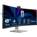 Philips 49B2U6900CH 48.8" Curved UltraWide monitor Donkergrijs/zilver, Webcam, HDMI, DisplayPort, USB-C, LAN, Audio 