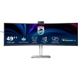 Philips 49B2U6900CH 48.8" Curved UltraWide monitor Donkergrijs/zilver, Webcam, HDMI, DisplayPort, USB-C, LAN, Audio 
