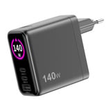 Sitecom 140W GaN Power Delivery wandoplader met led-scherm Zwart