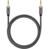 goobay Plus 3,5 mm stereo jack kabel Zwart/zilver, 2 meter