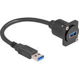 DeLOCK D-Type USB 5 Gbps Cable Type-A > Type-A kabel Zwart, 0,2 meter