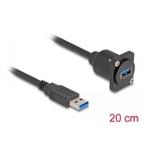 DeLOCK D-Type USB 5 Gbps Cable Type-A > Type-A kabel Zwart, 0,2 meter