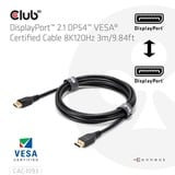 Club 3D DisplayPort 2.1 DP54 VESA Certified Cable 8K120Hz  kabel Zwart, 3 meter