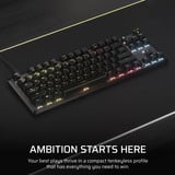 Corsair K70 CORE TKL RGB mechanisch gaming toetsenbord Zwart, BE lay-out (AZERTY), Corsair MLX Red v2, 80% (TKL), Hot-swappable