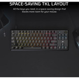 Corsair K70 CORE TKL RGB mechanisch gaming toetsenbord Zwart, BE lay-out (AZERTY), Corsair MLX Red v2, 80% (TKL), Hot-swappable