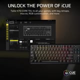 Corsair K70 CORE TKL RGB mechanisch gaming toetsenbord Zwart, BE lay-out (AZERTY), Corsair MLX Red v2, 80% (TKL), Hot-swappable