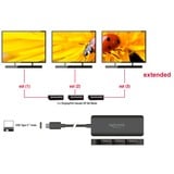 DeLOCK USB-C naar 3x DisplayPort Splitter MST Zwart, 0,15 meter